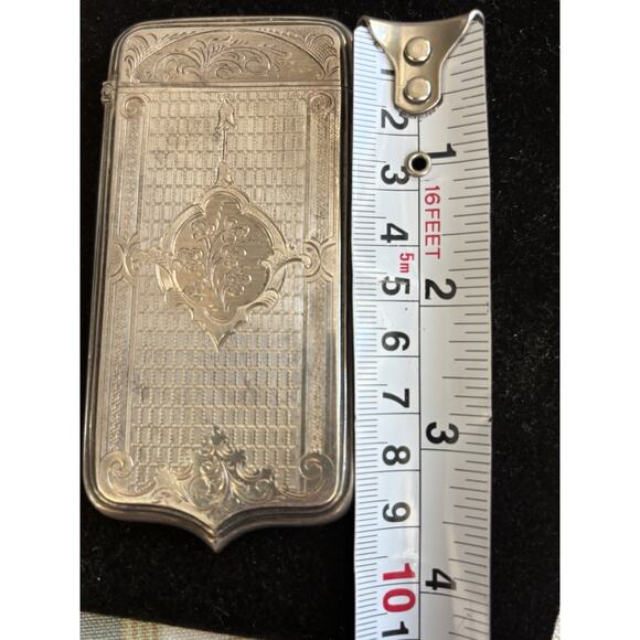 Sterling Silver Edwardian Engraved Cigarette Card Hinged Case 32.7g 925 - Picture 11 of 12